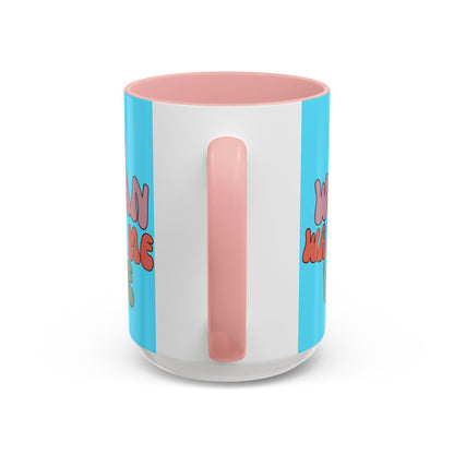 I Am Woman Watch Me Vote Light Blue Accent Mug by theGreenDragonTavern.shop