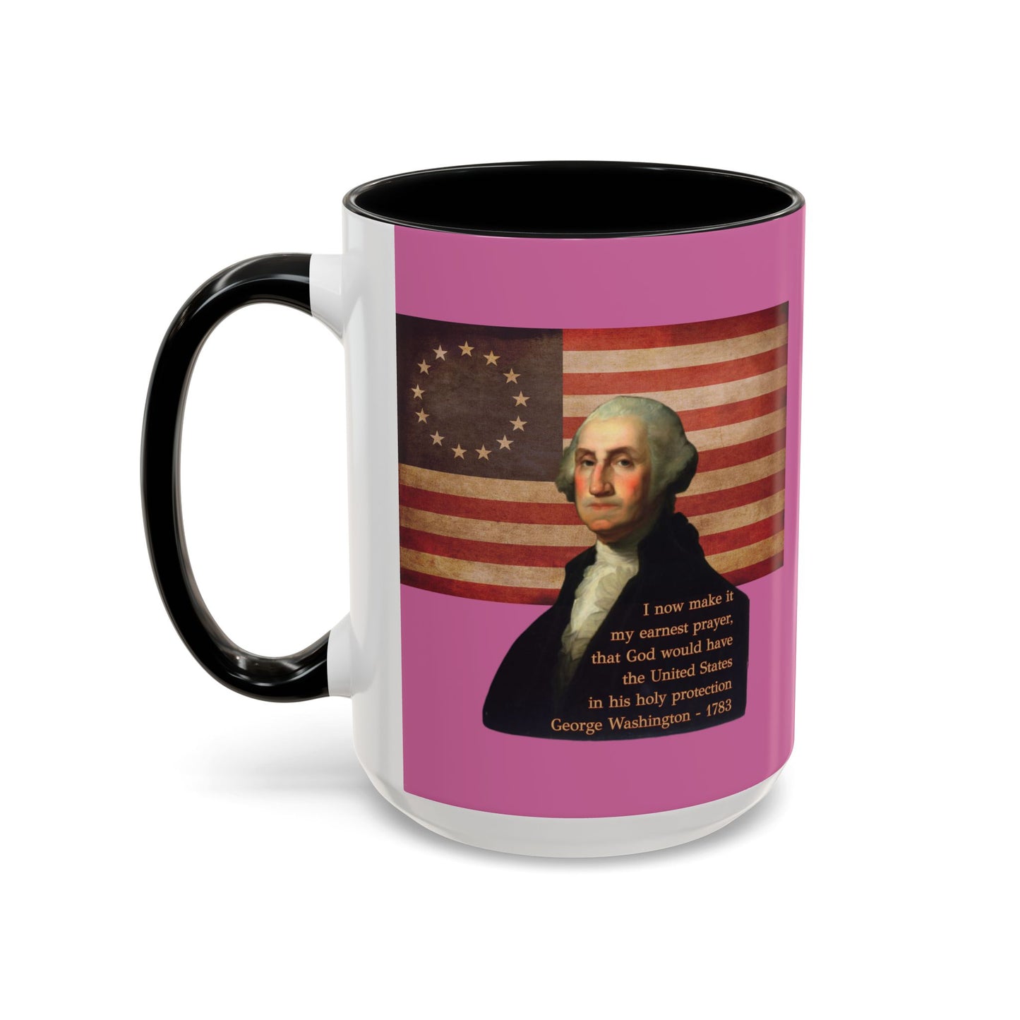 Washington's Earnest Prayer Pink Accent Mug by theGreenDragonTavern.shop