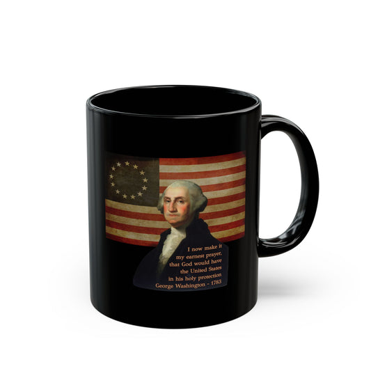 Washington's Earnest Prayer Black Mug by theGreenDragonTavern.shop