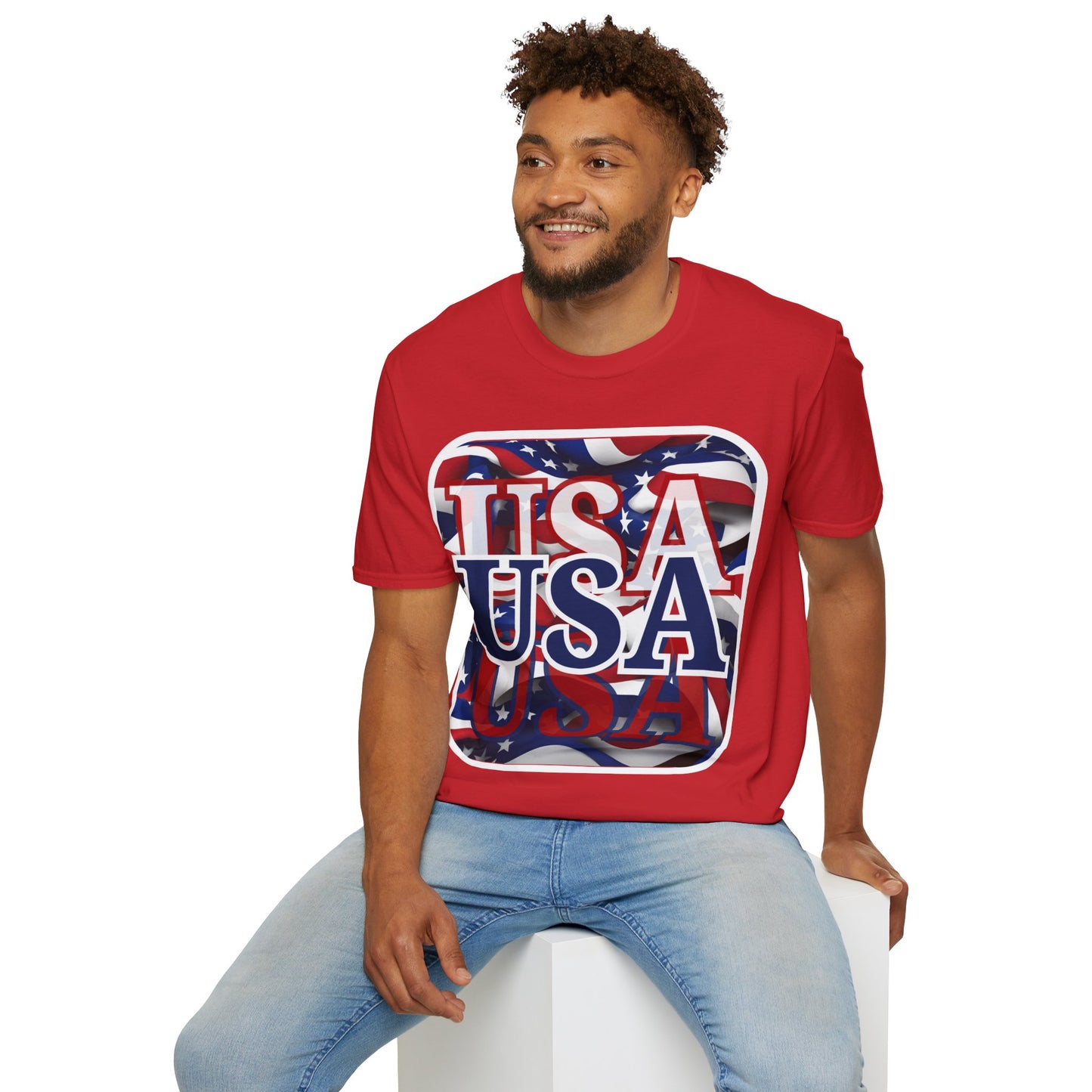 Red White and BLUE USA Patriot Light colors Unisex T-Shirt by theGreenDragonTavern.shop