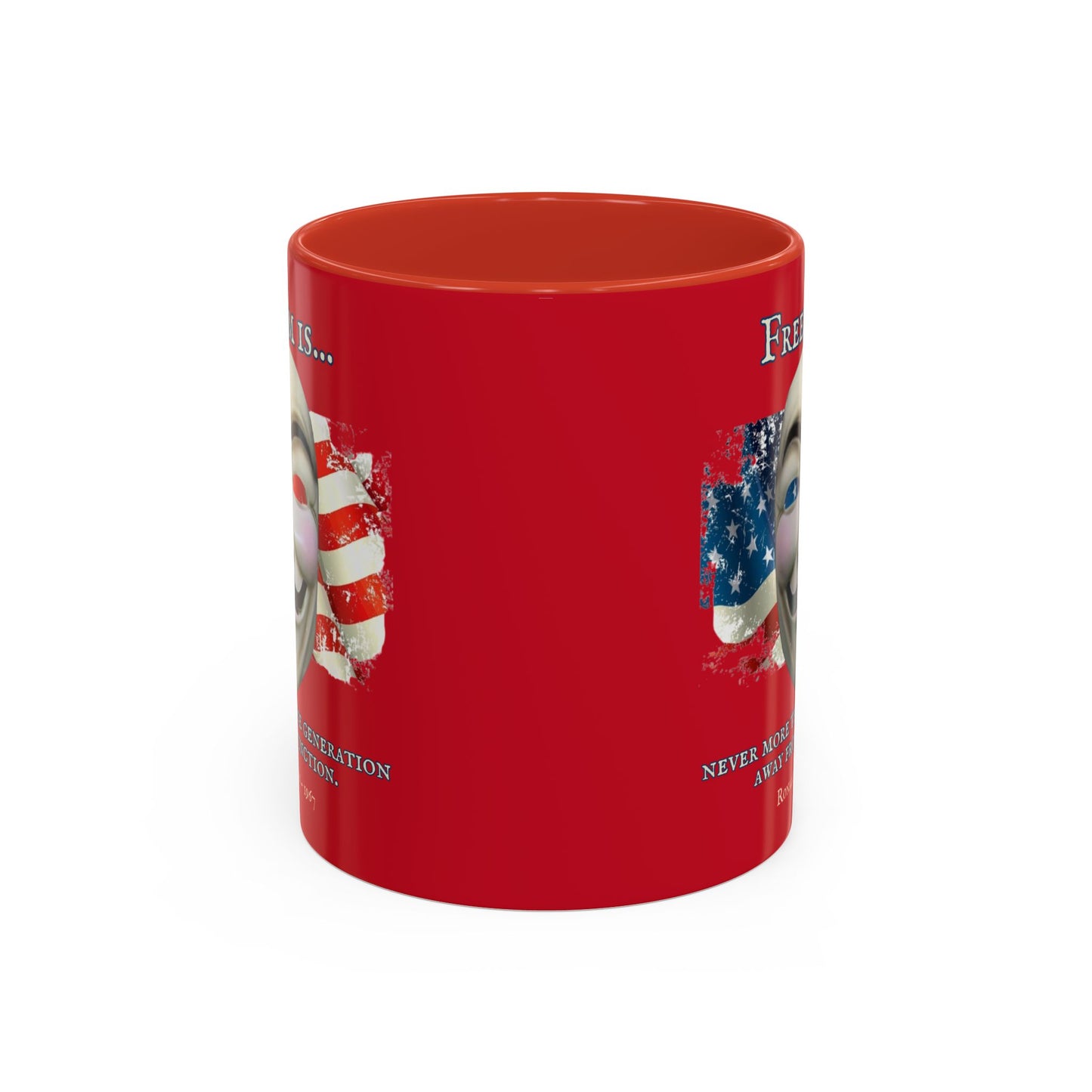 Ronald Reagan Freedom Vendetta Red Accent Mug by theGreenDragonTavern.shop