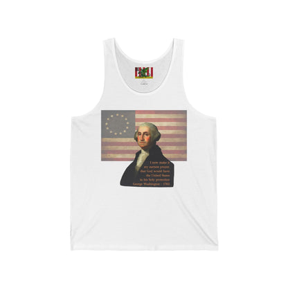 Washington's Earnest Prayer Unisex Jersey Tank Top by theGreenDragonTavern.shop
