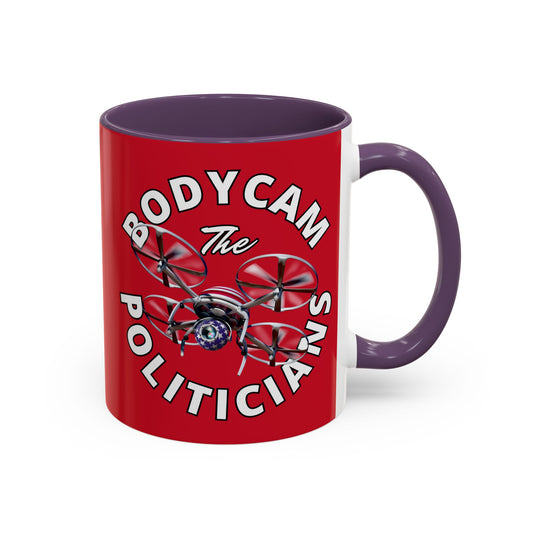 Bodycam the Politicians Drone Red Accent Mug by theGreenDragonTavern.shop