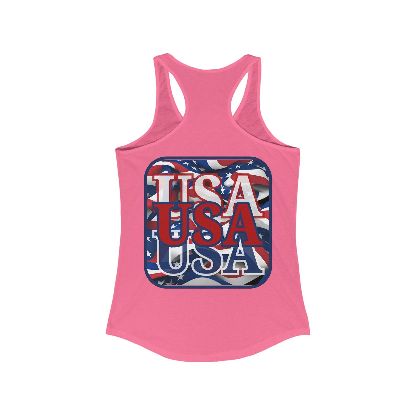 2-sided, RED White and Blue USA Patriot Women's Racerback Tank Top by theGreenDragonTavern.shop