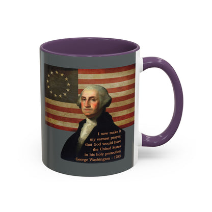 Washington's Earnest Prayer Grey Accent Mug by theGreenDragonTavern.shop