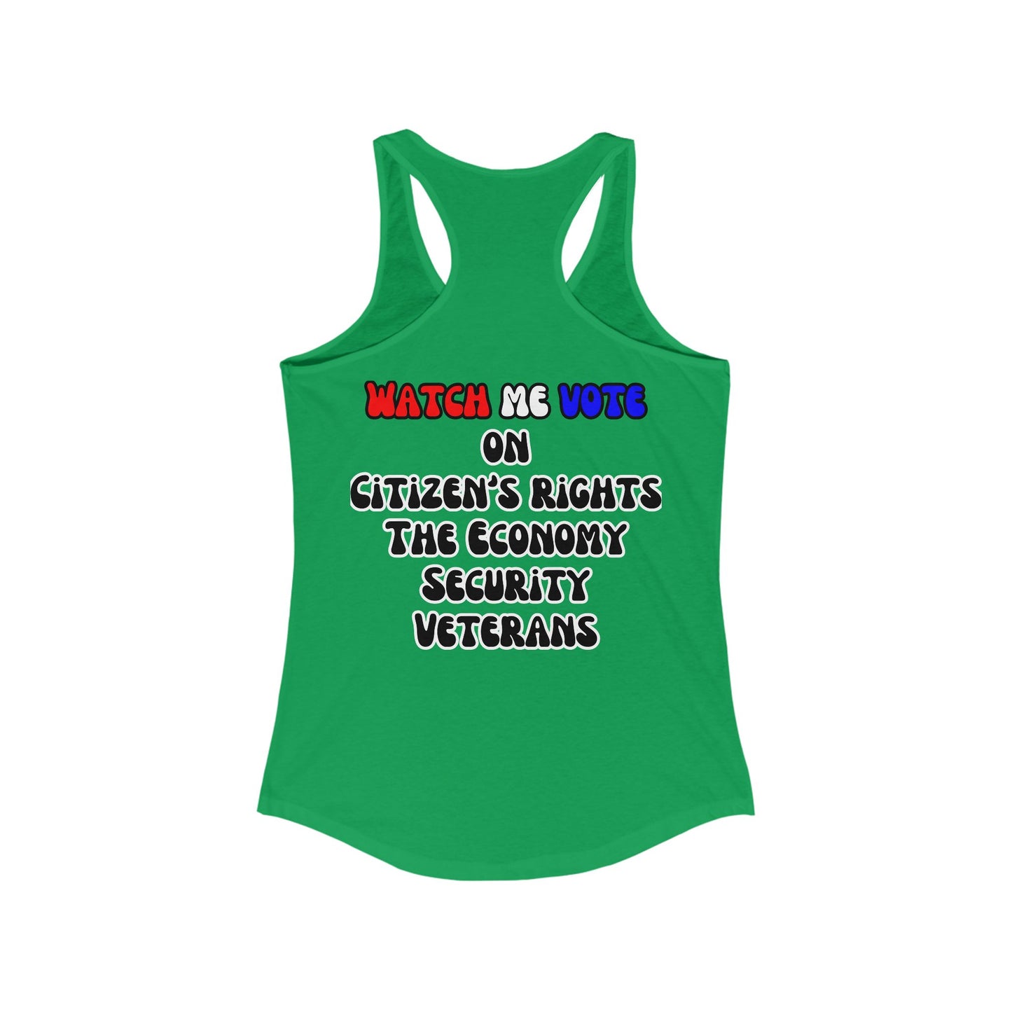 2-sided, I Am Woman Watch Me Vote Women's Racerback Tank Top by theGreenDragonTavern.shop