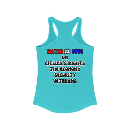 2-sided, I Am Woman Watch Me Vote Women's Racerback Tank Top by theGreenDragonTavern.shop