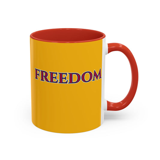 Freedom, Yellow Accent Mug by theGreenDragonTavern.shop