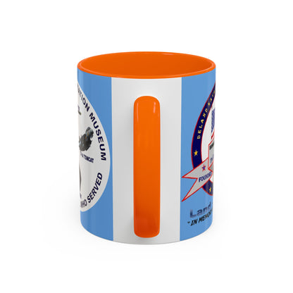 DNASM 2-sided, Founding & Student Art w/WhiteBG Light Blue Accent Mug by theGreenDragonTavern.shop