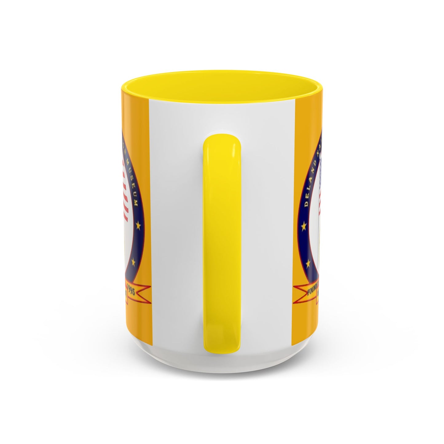 DeLand Naval Air Station Museum Yellow Accent Mug by theGreenDragonTavern.shop