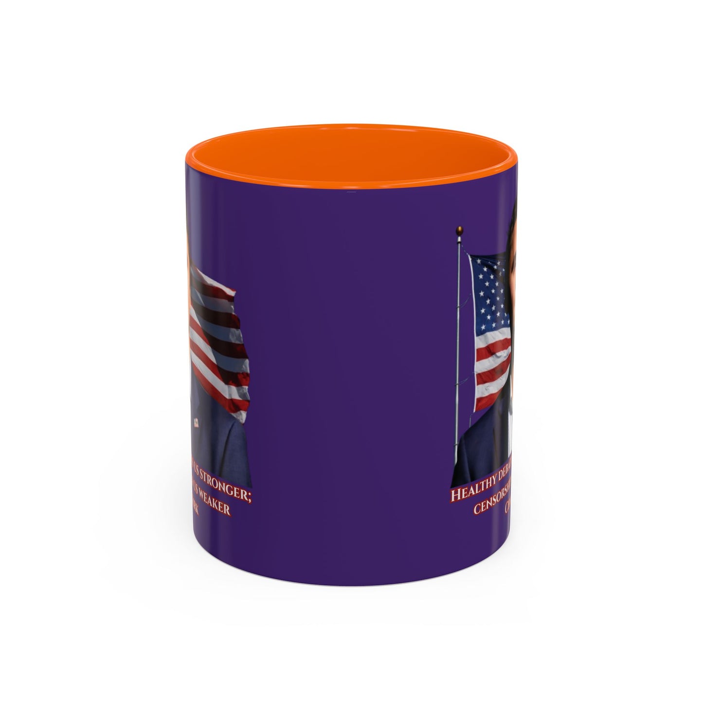 Charlie Kirk, Healthy Debate Purple Accent Mug by theGreenDragonTavern.shop