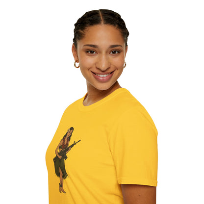 Hula Girl Packin' Heat Light colors Unisex T-Shirt by theGreenDragonTavern.shop