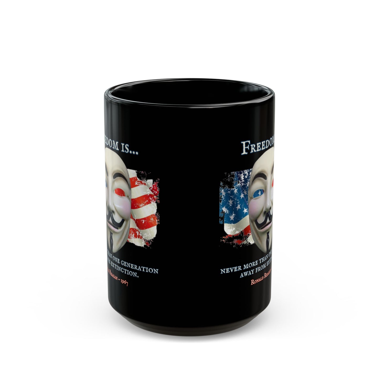 Ronald Reagan Freedom Vendetta Black Mug by theGreenDragonTavern.shop