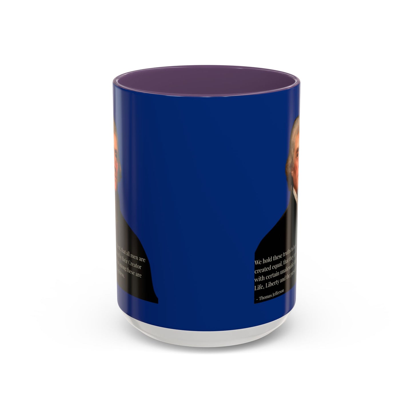 We hold these truths to be self-evident Dark Blue Accent Mug by theGreenDragonTavern.shop