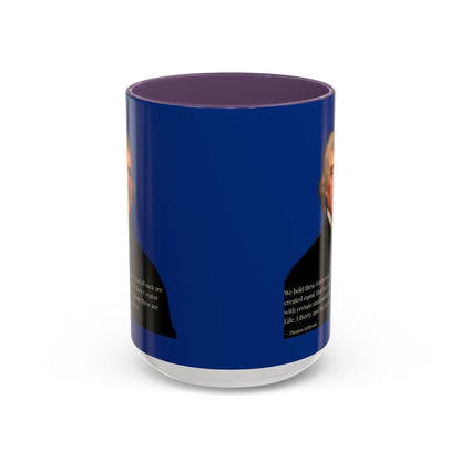 We hold these truths to be self-evident Dark Blue Accent Mug by theGreenDragonTavern.shop