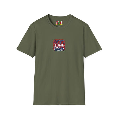 2-sided, Red WHITE and Blue USA Patriot Dark colors Unisex T-Shirt by theGreenDragonTavern.shop