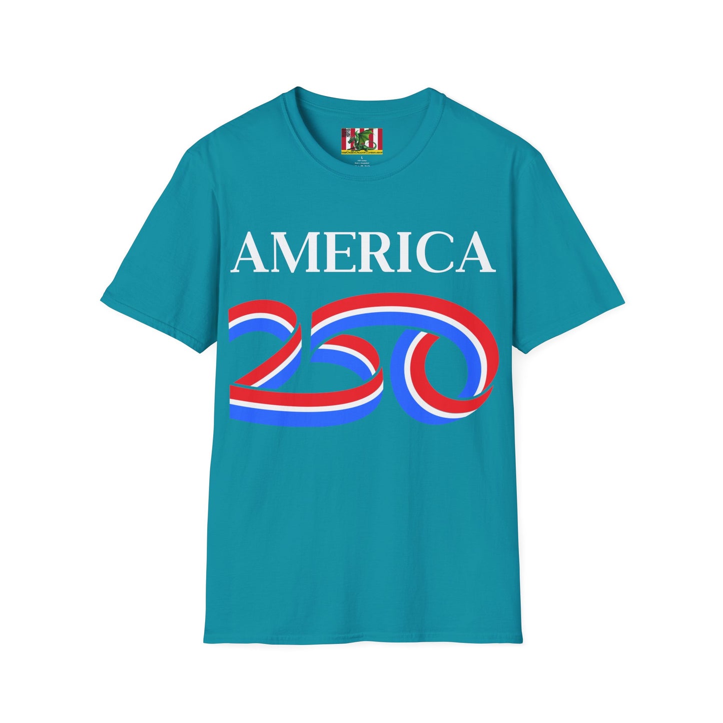 America 250 White font, Dark colors, Unisex T-Shirt by theGreenDragonTavern.shop