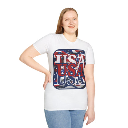 RED White and Blue USA Patriot Light colors Unisex T-Shirt by theGreenDragonTavern.shop