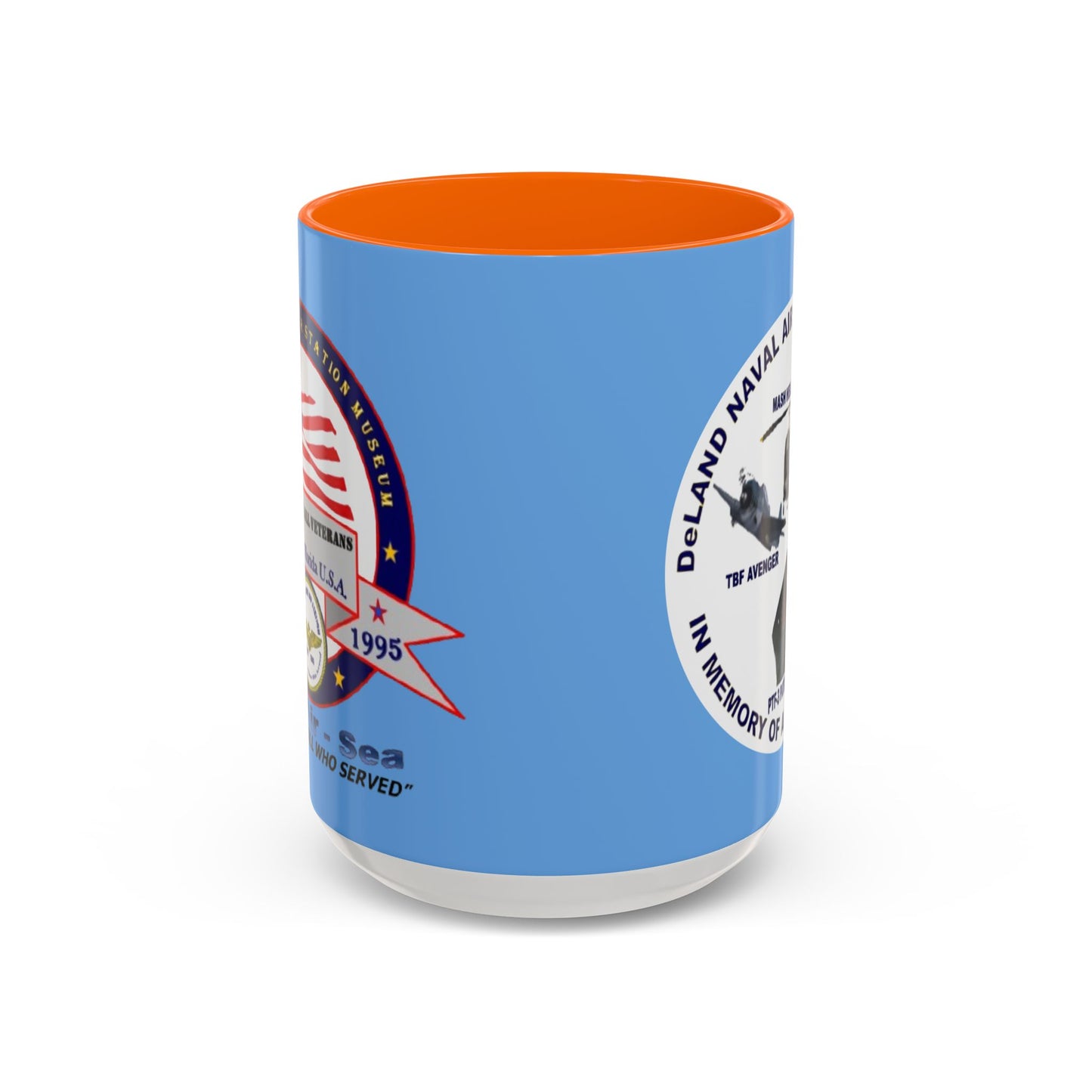 DNASM 2-sided, Founding & Student Art w/WhiteBG Light Blue Accent Mug by theGreenDragonTavern.shop