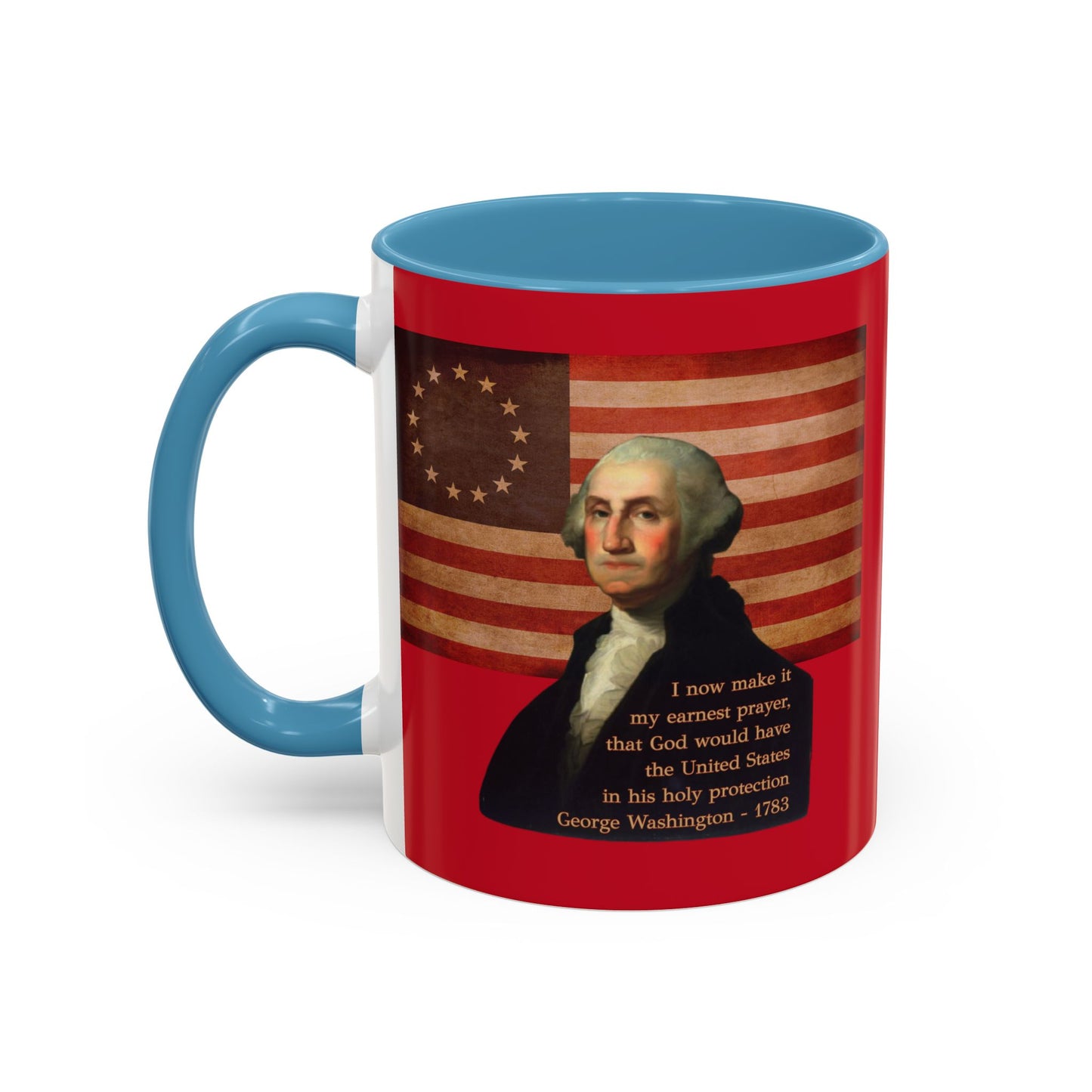 Washington's Earnest Prayer Red Accent Mug by theGreenDragonTavern.shop