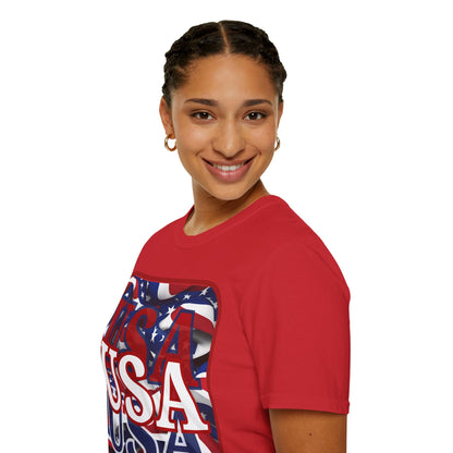 Red WHITE and Blue USA Patriot Light colors Unisex T-Shirt by theGreenDragonTavern.shop