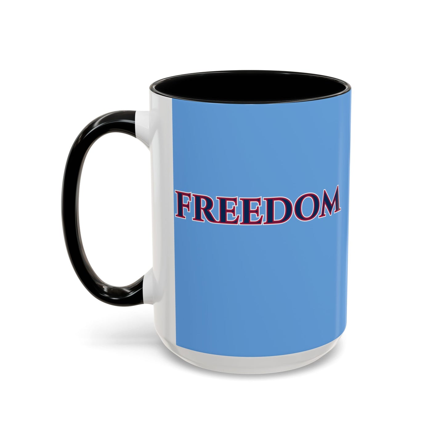 Freedom, Light Blue Accent Mug by theGreenDragonTavern.shop
