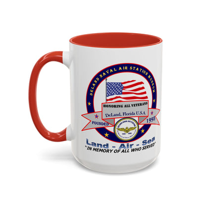 DNASM 2-sided, Founding & Student Art w/Navy Ring White Accent Mug by theGreenDragonTavern.shop