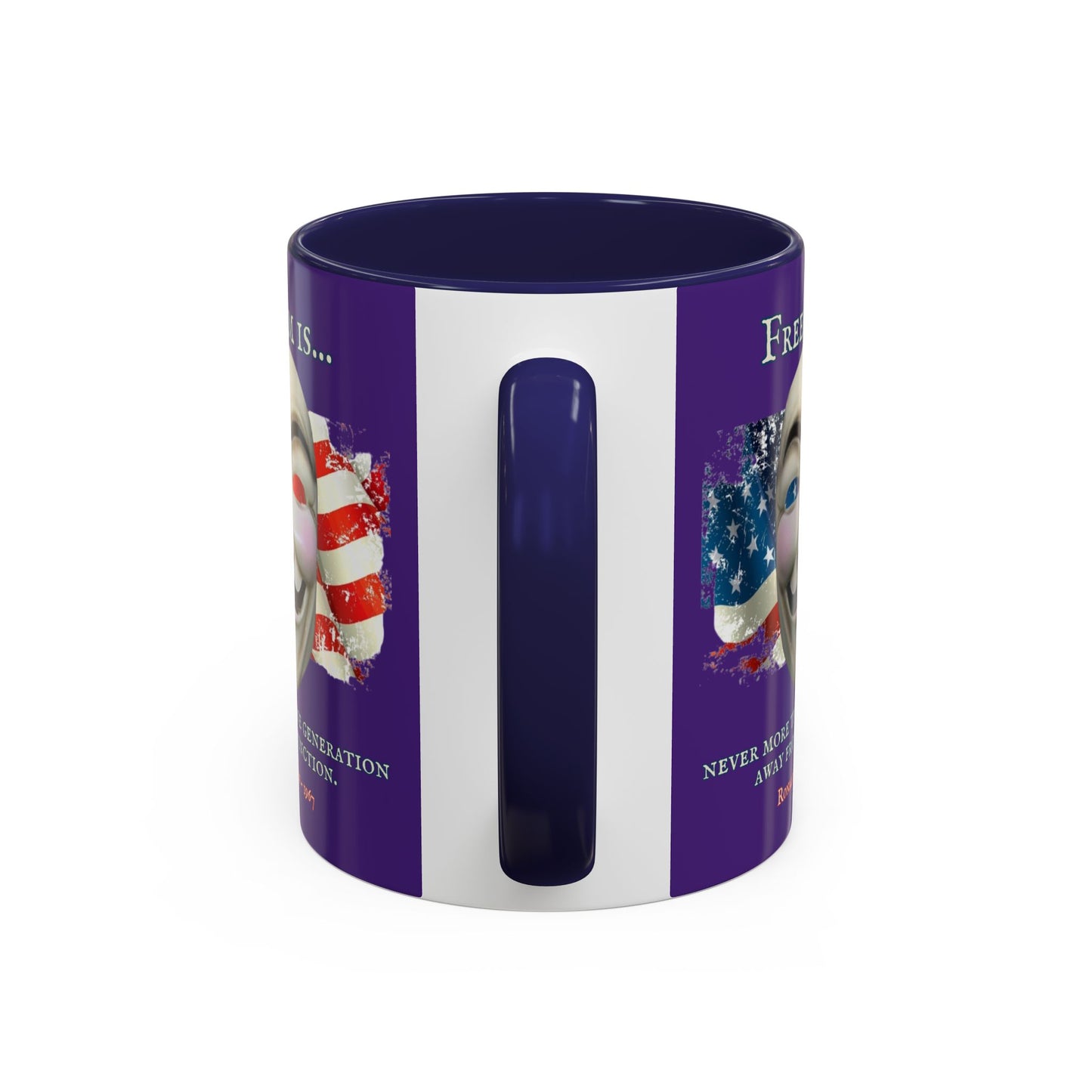 Ronald Reagan Freedom Vendetta Purple Accent Mug by theGreenDragonTavern.shop