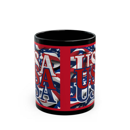 USA Red font Center Patriot Red Mug by theGreenDragonTavern.shop