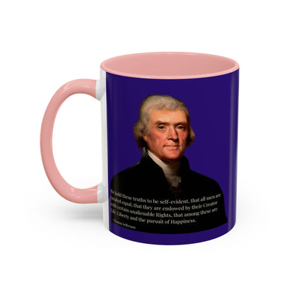 We hold these truths to be self-evident Dark Purple Accent Mug by theGreenDragonTavern.shop