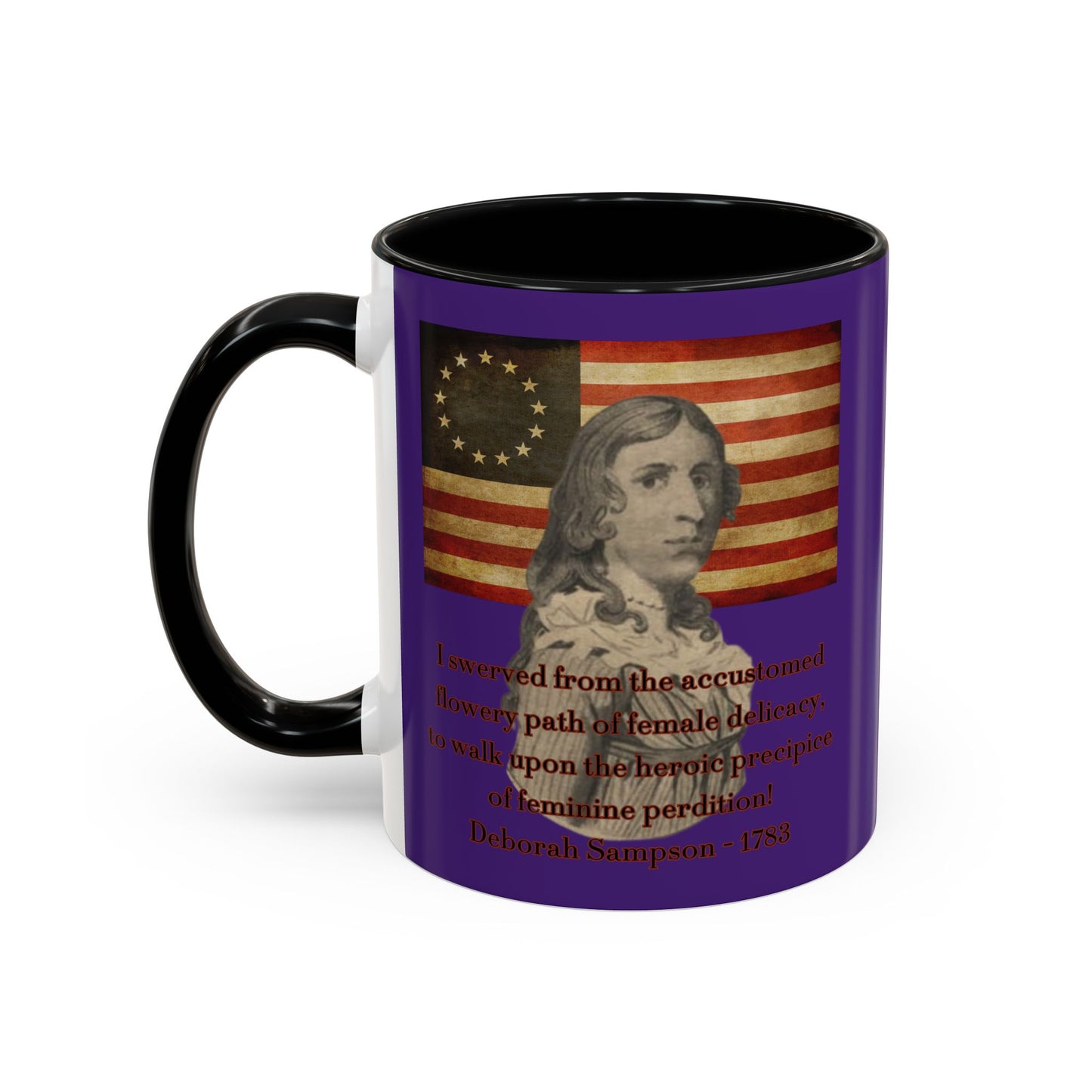 Deborah Sampson, America's Mulan Dark Purple Accent Mug by theGreenDragonTavern.shop