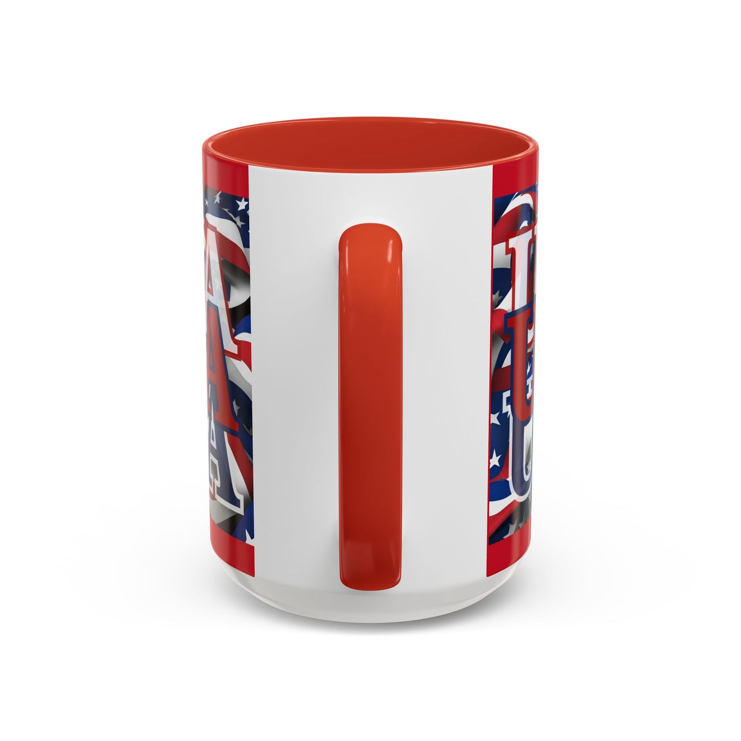 USA Red font Center Patriot Red Accent Mug by theGreenDragonTavern.shop