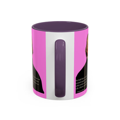 We hold these truths to be self-evident Pink Accent Mug by theGreenDragonTavern.shop