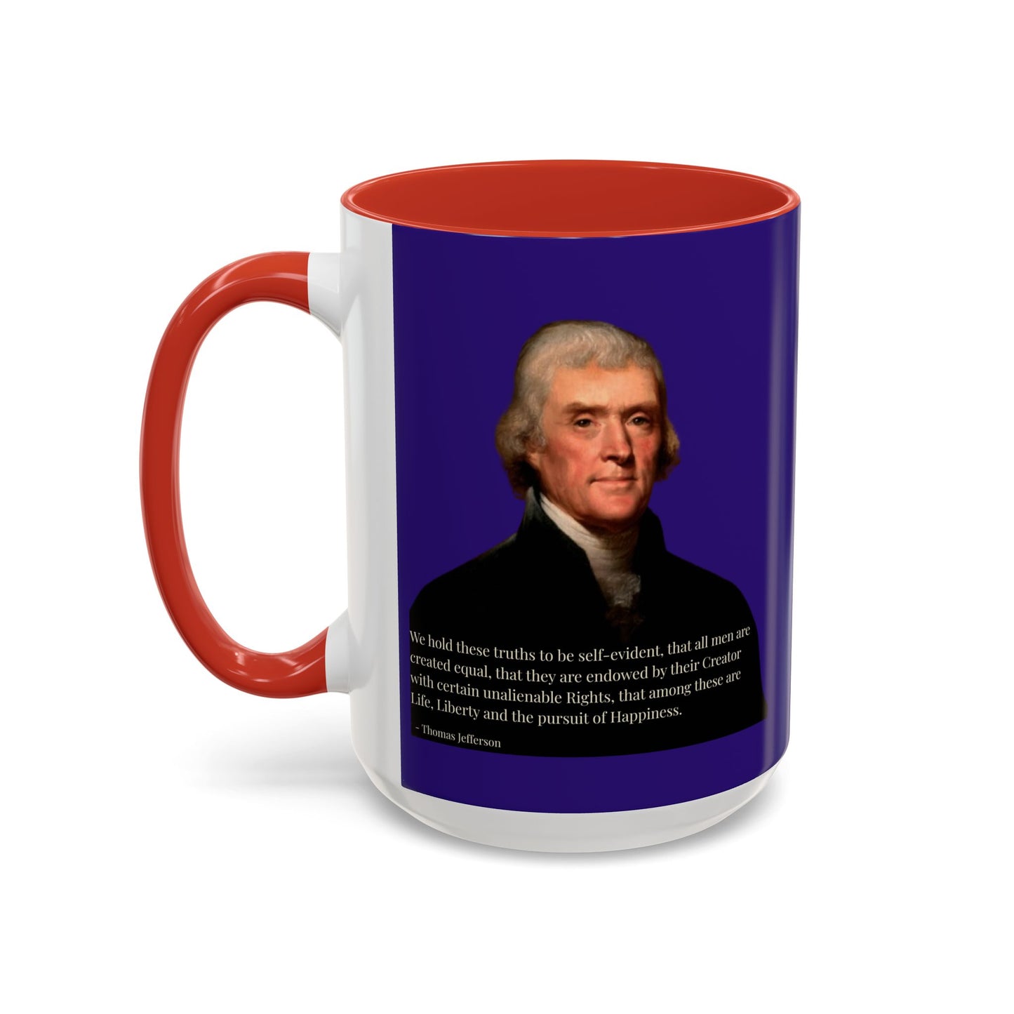 We hold these truths to be self-evident Dark Purple Accent Mug by theGreenDragonTavern.shop