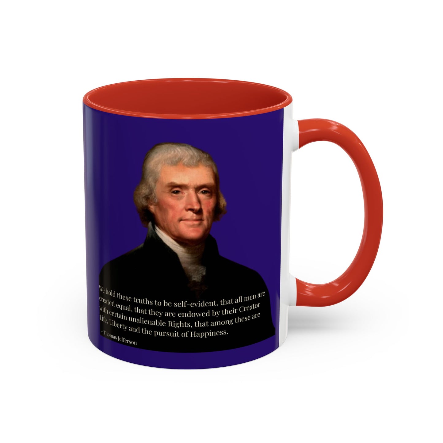We hold these truths to be self-evident Dark Purple Accent Mug by theGreenDragonTavern.shop