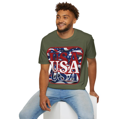 Red WHITE and Blue USA Patriot Dark colors Unisex T-Shirt by theGreenDragonTavern.shop