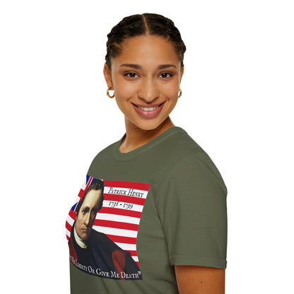 Patrick Henry Dark colors Unisex T-Shirt by theGreenDragonTavern.shop