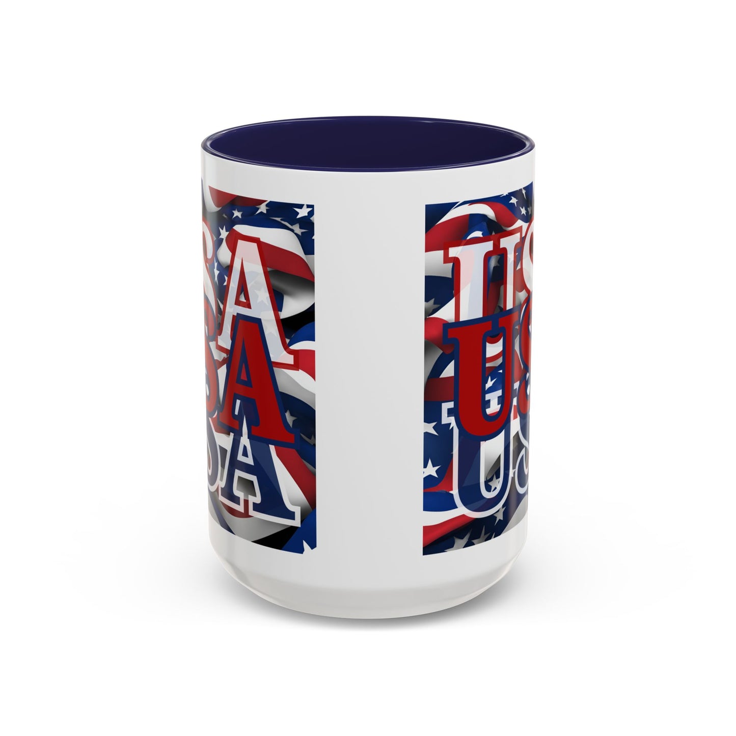 USA Red font Center Patriot White Accent Mug by theGreenDragonTavern.shop