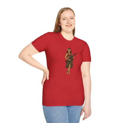 Hula Girl Packin' Heat Light colors Unisex T-Shirt by theGreenDragonTavern.shop