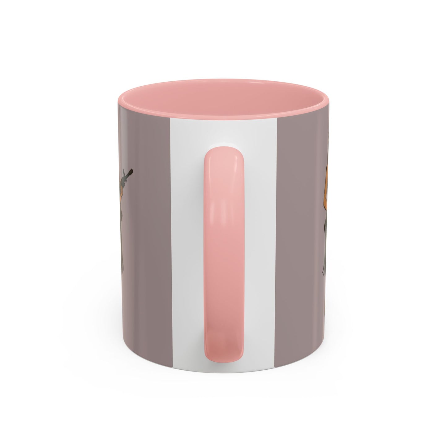 Hula Girl Packin' Heat Grey Accent Mug by theGreenDragonTavern.shop