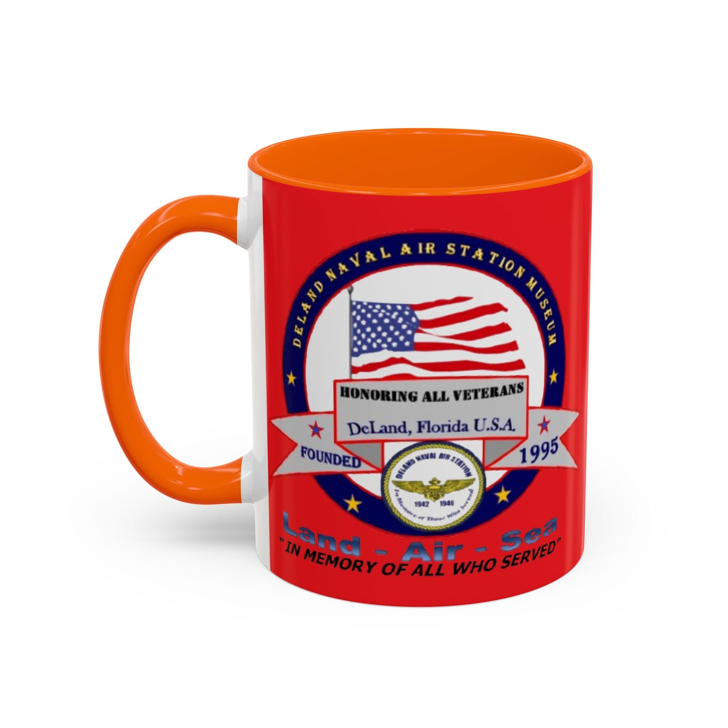 DNASM 2-sided, Founding & Student Art Red Accent Mug by theGreenDragonTavern.shop
