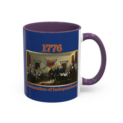 Declaration of Independence Dark Blue Accent Mug by theGreenDragonTavern.shop