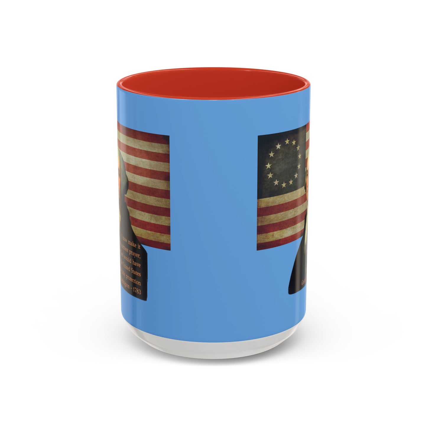 Washington's Earnest Prayer Light Blue Accent Mug by theGreenDragonTavern.shop