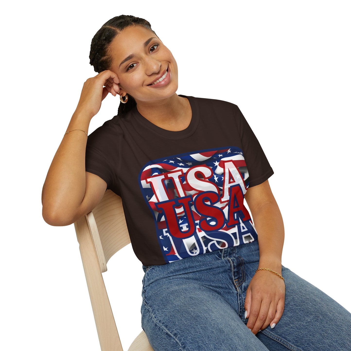 RED White and Blue USA Patriot DKcolors Unisex T-Shirt by theGreenDragonTavern.shop