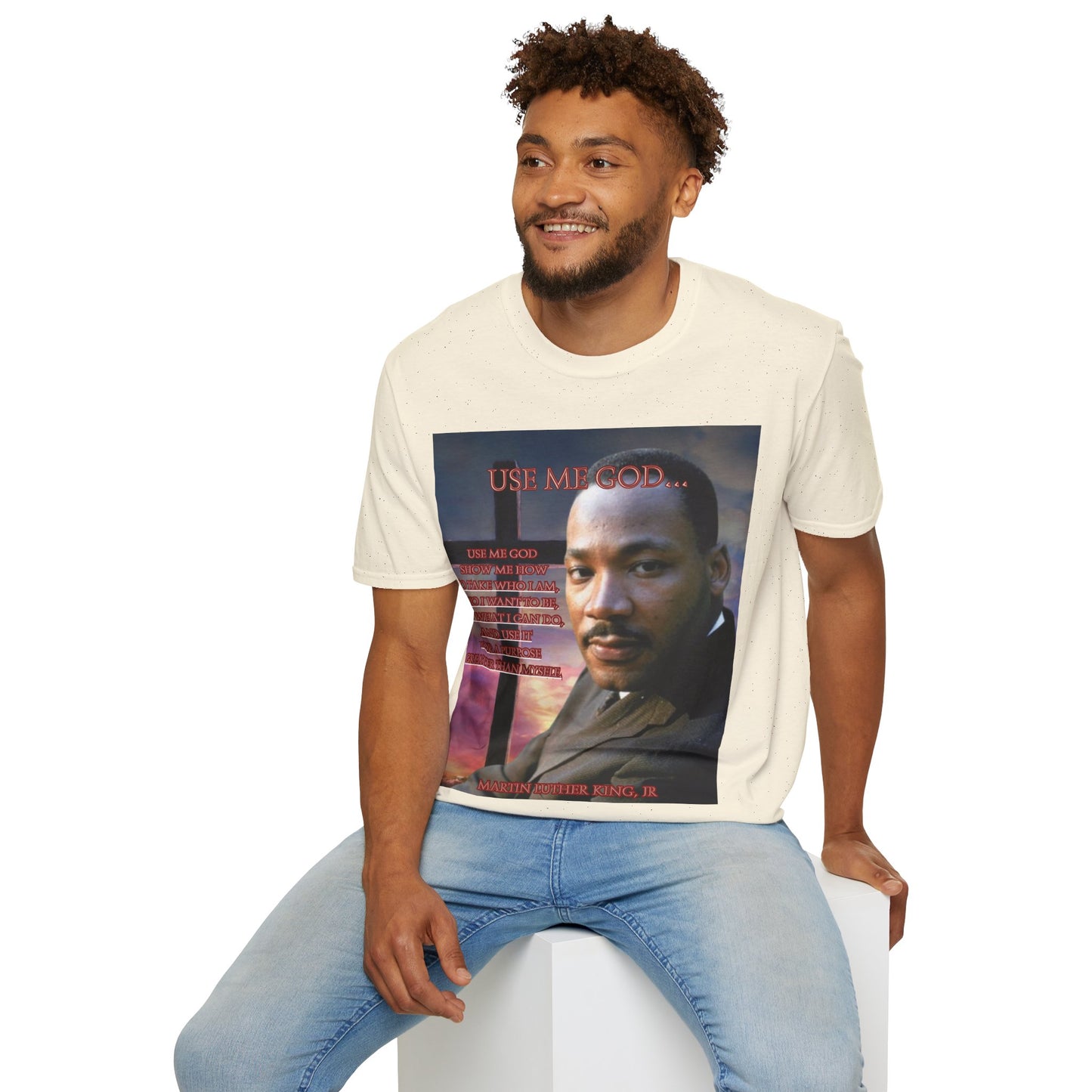 Use Me God, MLK Jr Light colors Unisex T-Shirt by theGreenDragonTavern.shop