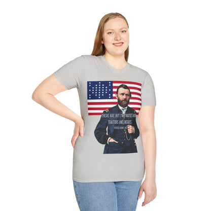 "Traitors and Patriots" Ulysses Grant Light colors Unisex T-Shirt by theGreenDragonTavern.shop