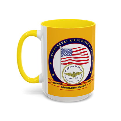 DeLand Naval Air Station Museum Yellow Accent Mug by theGreenDragonTavern.shop