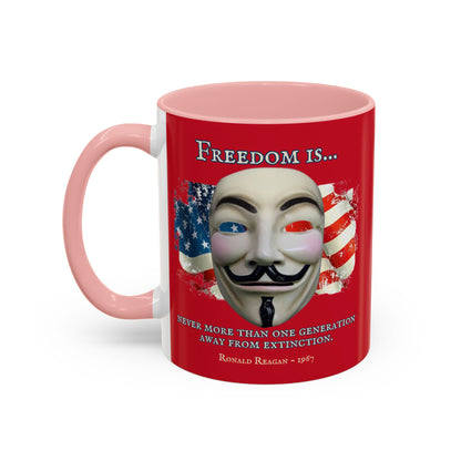 Ronald Reagan Freedom Vendetta Red Accent Mug by theGreenDragonTavern.shop
