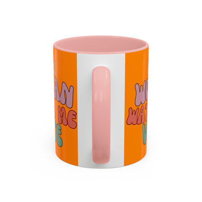 I Am Woman Watch Me Vote Orange Accent Mug by theGreenDragonTavern.shop