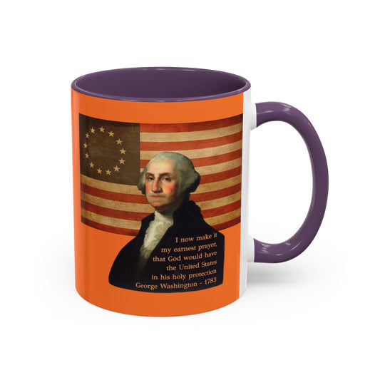 Washington's Earnest Prayer Orange Accent Mug by theGreenDragonTavern.shop